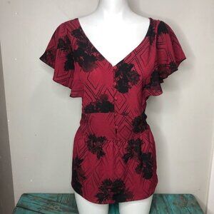 ADDITION Elle Burgundy blouse  Size 14 NWT
